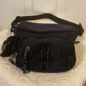 Eastsport 4 Pocket Compact Fanny Pack With Card Slots Blue Black Unisex